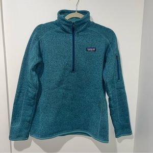 Patagonia Womens Better Sweater 1/4 Zip Fleece Pullover Abalone Blue Turquoise